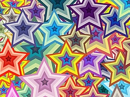 彩色五角星矢量圖素材