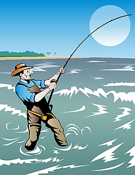 釣魚矢量圖素材