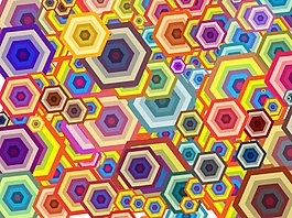 多彩五邊形矢量圖素材