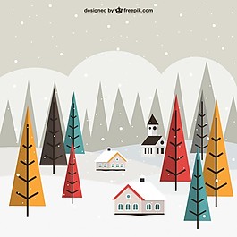 白雪皑皑的森林背景