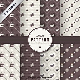 棕色色調的冬季圖案收藏