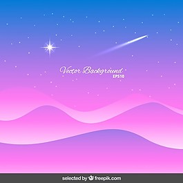 有拍摄星星的波浪背景