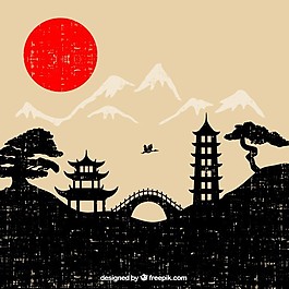 日本园林风格的垃圾