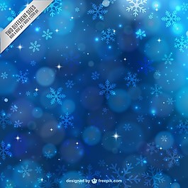 帶雪花的藍色的冬天