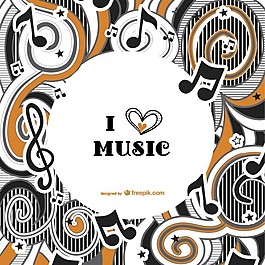 我喜歡音樂背景向量