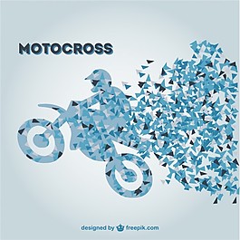 多邊形的摩托車騎手