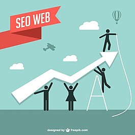 SEO網(wǎng)頁(yè)背景與人的剪影