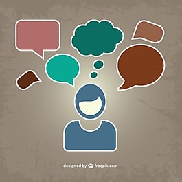 帶有語音泡沫的人頭像