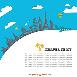與世界古跡的航空旅行假期
