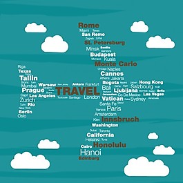 旅游概念typographyc平面向量