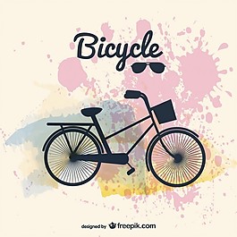 油漆飛濺背景復(fù)古自行車