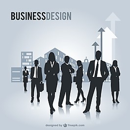 在一個現(xiàn)代城市商務人物剪影