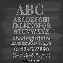 黑板上的字母、數(shù)字和符號(hào)