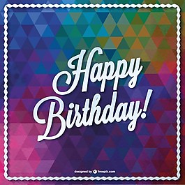 多邊形快樂生日卡
