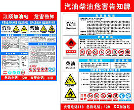 汽油柴油危害告知卡圖片