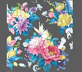花卉與水母海螺