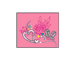 女童印花花卉圖案英文字