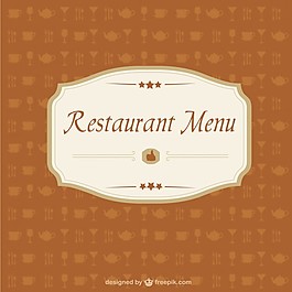 橙色餐廳菜單卡