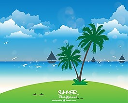 暑假背景插圖