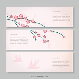 櫻花和粉紅色的鳥(niǎo)旗