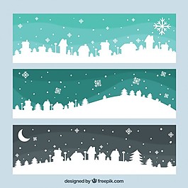 下雪的天空的旗帜