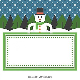 雪人捧著旗幟