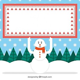 雪人和旗幟