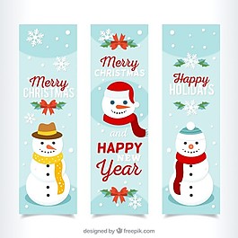 圣誕快樂的橫幅，雪人