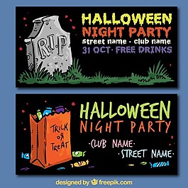 手繪風(fēng)格的萬圣節(jié)晚會