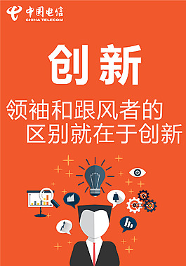 扁平化风格创意海报