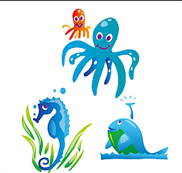 卡通海洋生物圖片