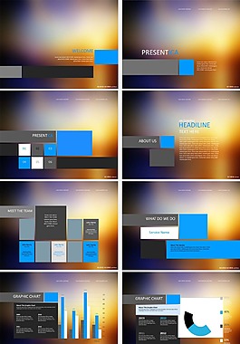 毛玻璃iOS效果PPT模板
