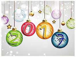 2017年新年快樂懸掛圣誕球