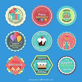 彩色生日标签收藏