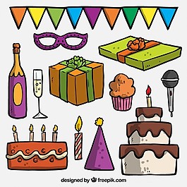 生日元素插畫