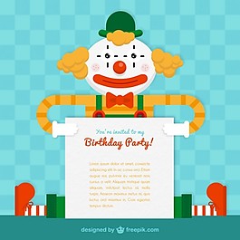 一個(gè)小丑生日聚會(huì)卡