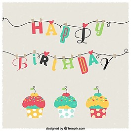紙托蛋糕生日快樂卡