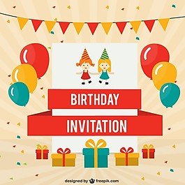 彩色氣球生日卡