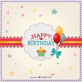 七彩快樂生日卡片