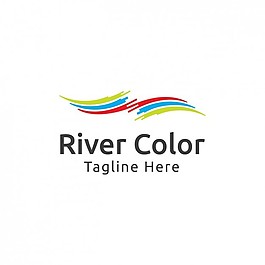 波浪形的多色logo模板