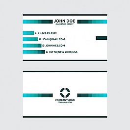 幾何的名片白色和綠色