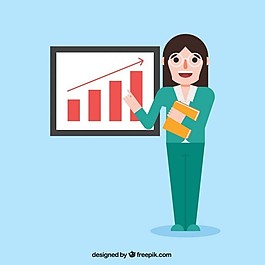 用圖表的年份商業(yè)女性