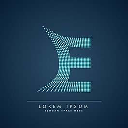 抽象風(fēng)格的波浪式字母電子圖案