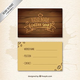 手工咖啡店名片