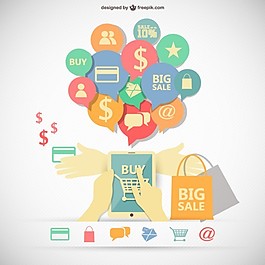 有袋和购物信息图表图标