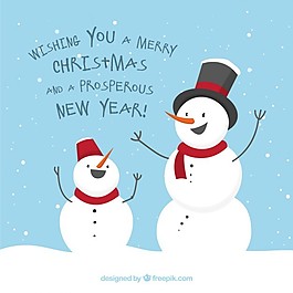 平堆雪人圣誕賀卡
