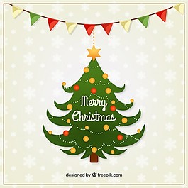 可愛的圣誕樹賀卡