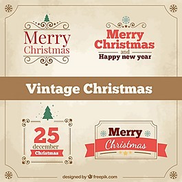 復(fù)古風(fēng)格的圣誕標簽