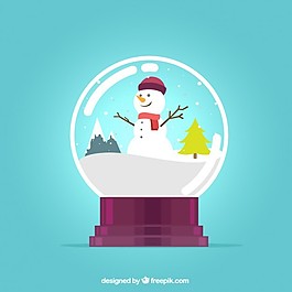 快樂的雪人在雪中