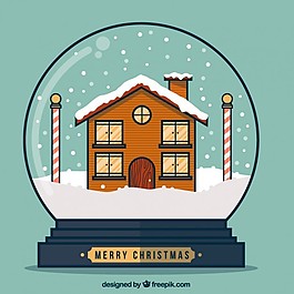 平坦的圣誕雪世界
